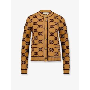 Gucci Women Wool Cardigan With Gg Inlay